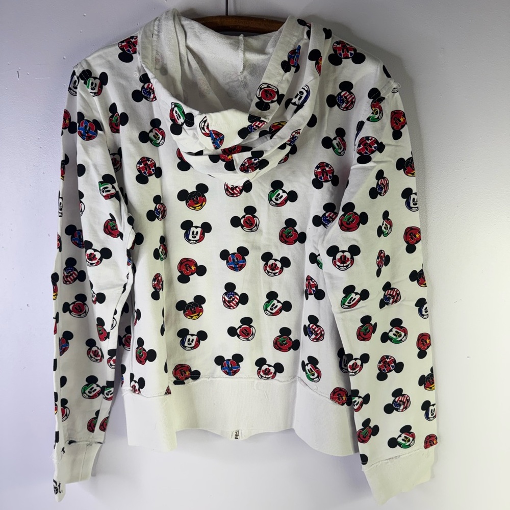 VTG Disney Around the World Epcot raw hen long sleeve zipper hoodie top  XXL - Picture 2 of 7